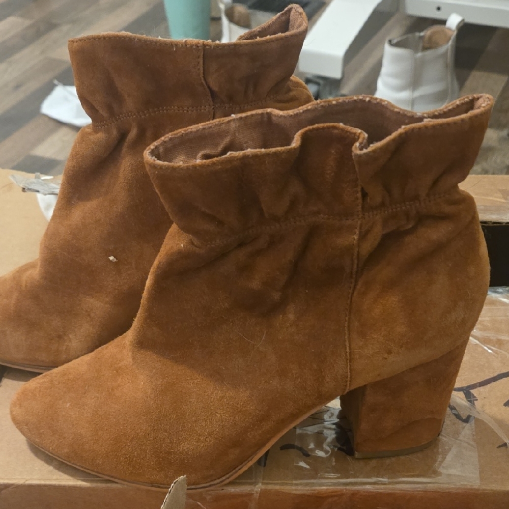 Kelsi Dagger Tan Suede Heeled Boots
